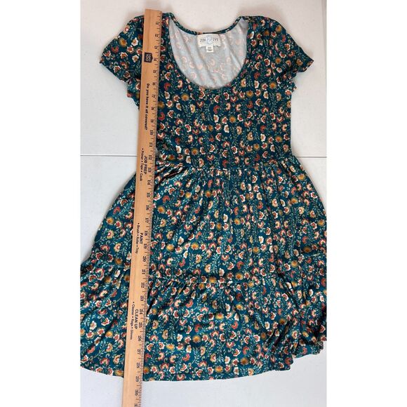 Francesca's Jun & Ivy Multicolor Floral Short Sleeve Tiered Dress Size XXS - Picture 8 of 9